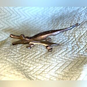 Vintage brass crocodile Nutcracker